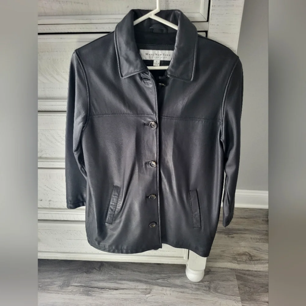 Andrew Marc Leather Coat - Picture 1 of 3